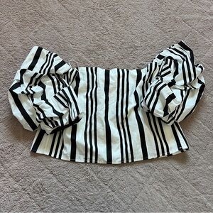 Mare Mare Anthropologie Cotton Striped Off The Shoulder Blouse Women’s Size L
